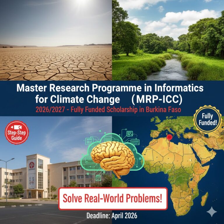 Master Research Programme in Informatics for Climate Change (MRP-ICC) 2026/2027 – Fully Funded Scholarship in Burkina Faso